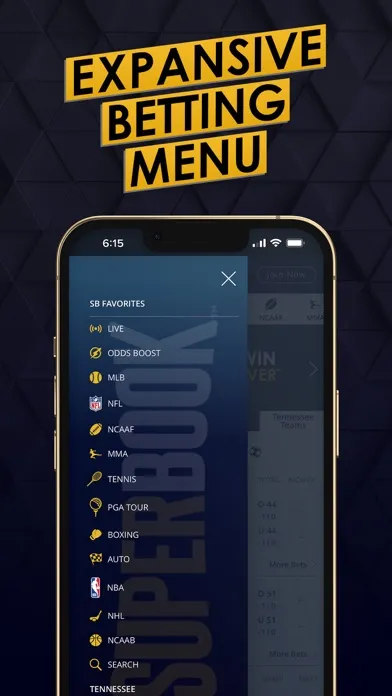 Captures d'écran de SuperBook Sports Tennessee