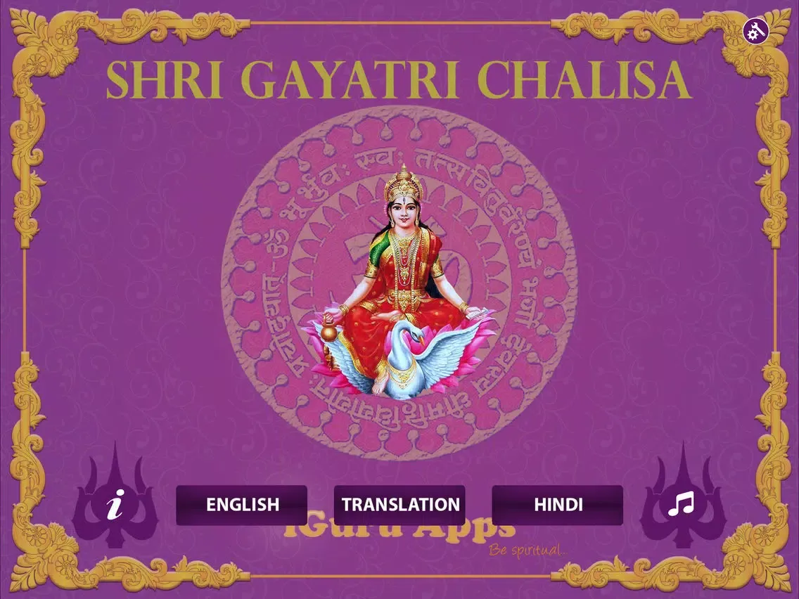 Shri Gayatri Chalisa with read along in Hindi & English, Mp3 Playback, translation with meaning of each line iPad  سکرین شاٹس