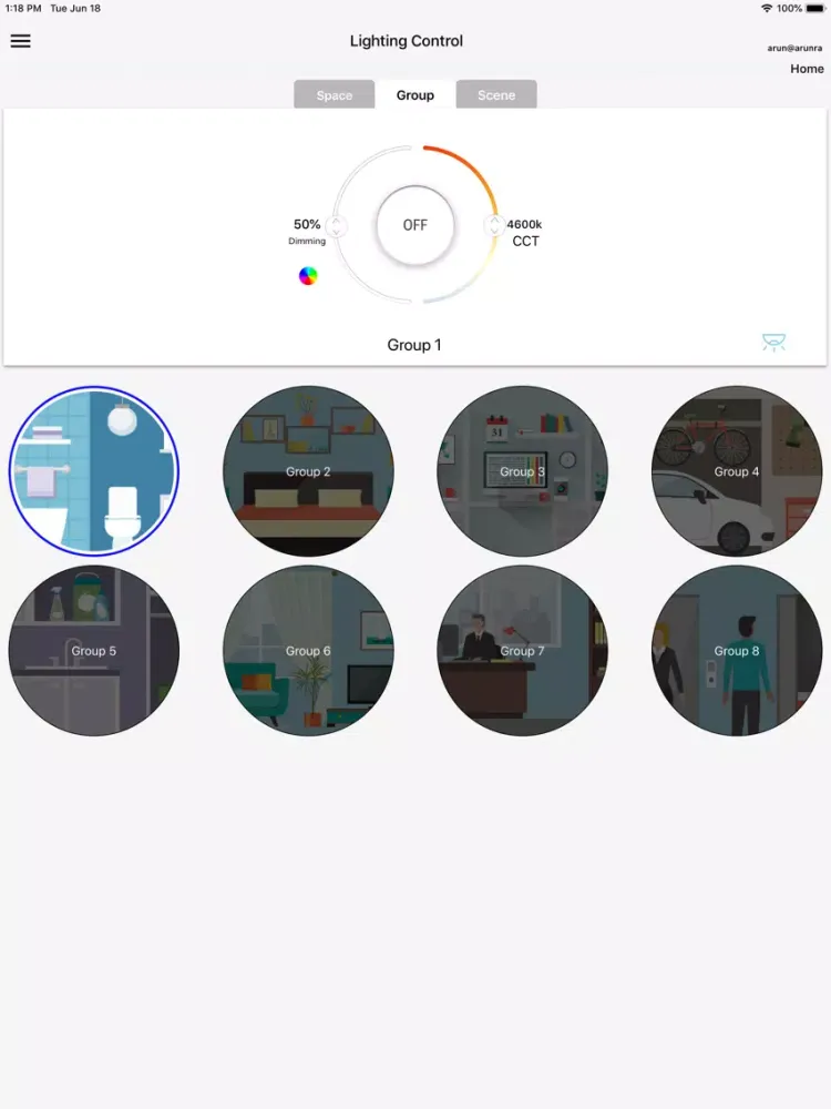 iGuzzini Smart Light Control iPad Ekran Görüntüleri