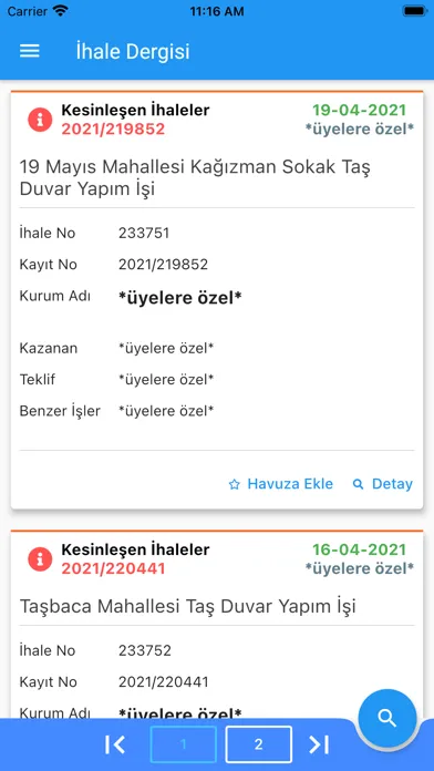 Zrzuty ekranu İhale Dergisi Mobil Uygulama