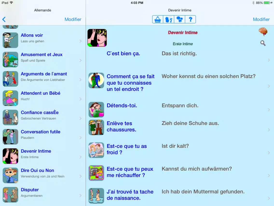 Capturas de tela do Spanisch - German to Spanish Translator and Phrasebook iPad 