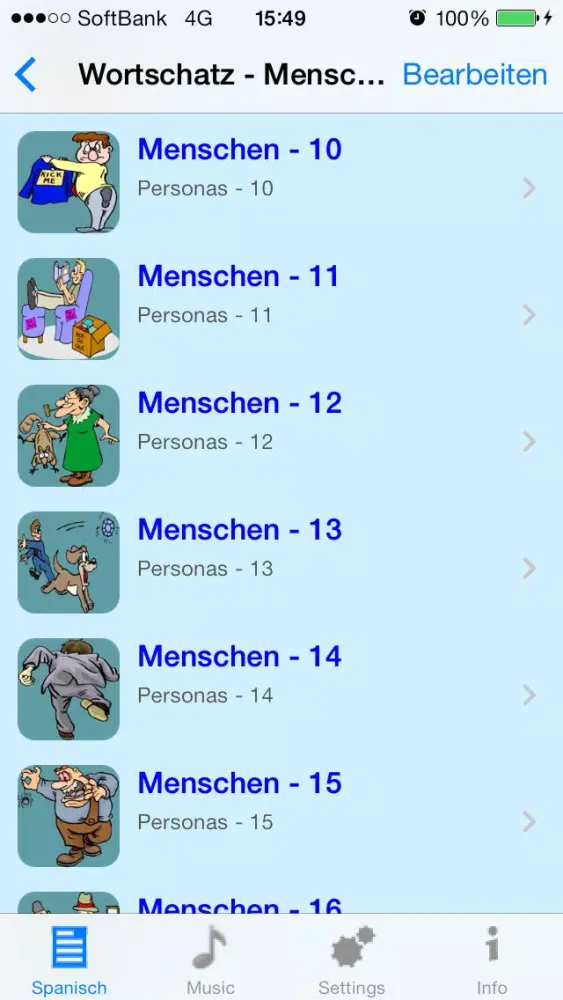 Capturas de tela do Spanisch - German to Spanish Translator and Phrasebook