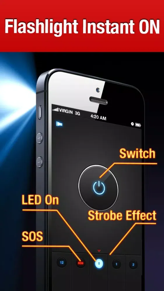 Capturas de tela do iHandy Flashlight Pro