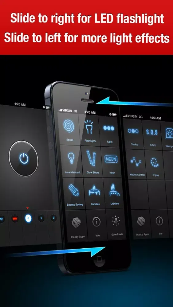 Capturas de tela do iHandy Flashlight Pro
