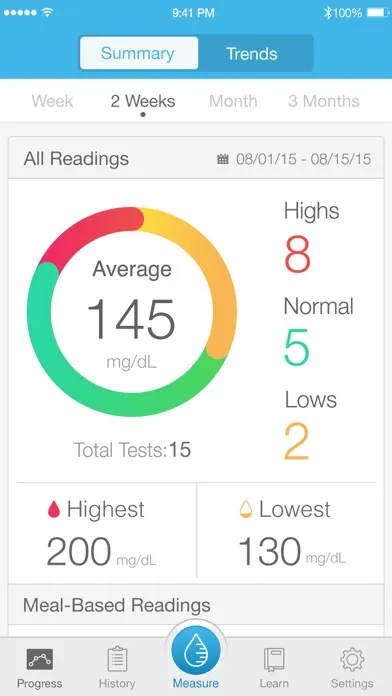 Ảnh chụp màn hình của iHealth Gluco-Smart