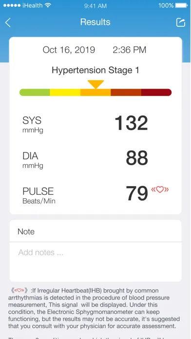 Tangkapan layar iHealth MyVitals