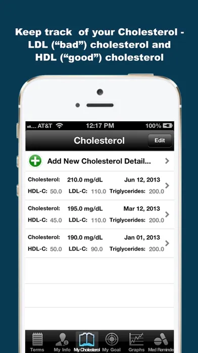Cholesterol Track-iCholesterol Ekran Görüntüleri