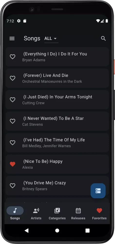 Capturas de tela do Platinum Karaoke Songbook