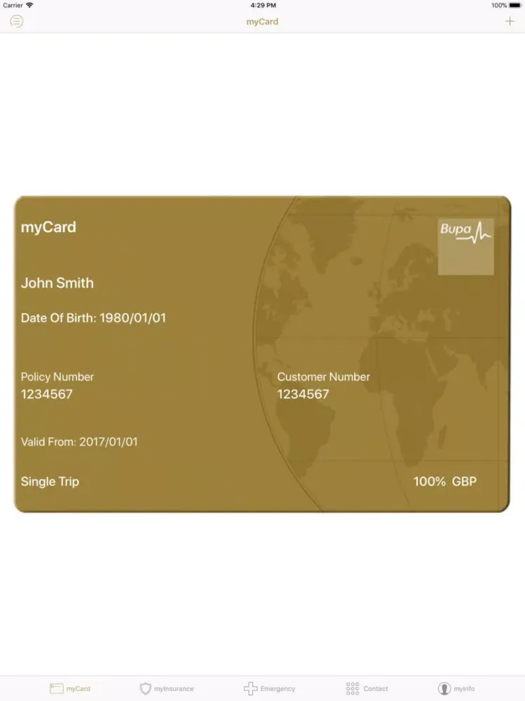 صور Bupa Global Travel myCard iPad 
