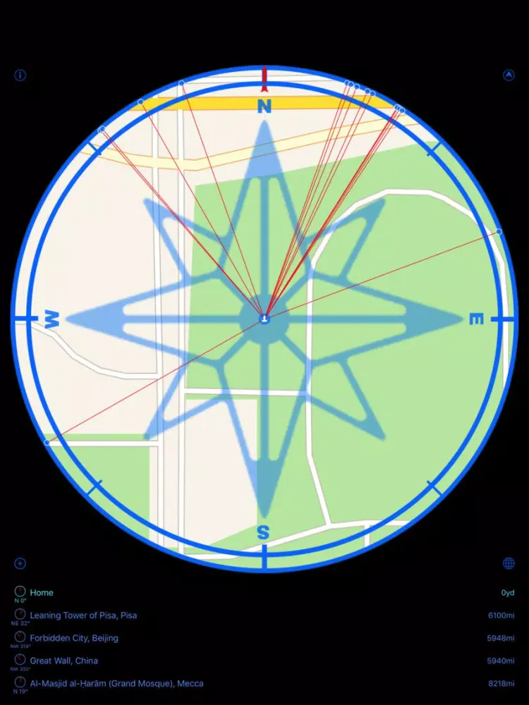 Hompass - Compass with signpost to the world iPad 应用截图
