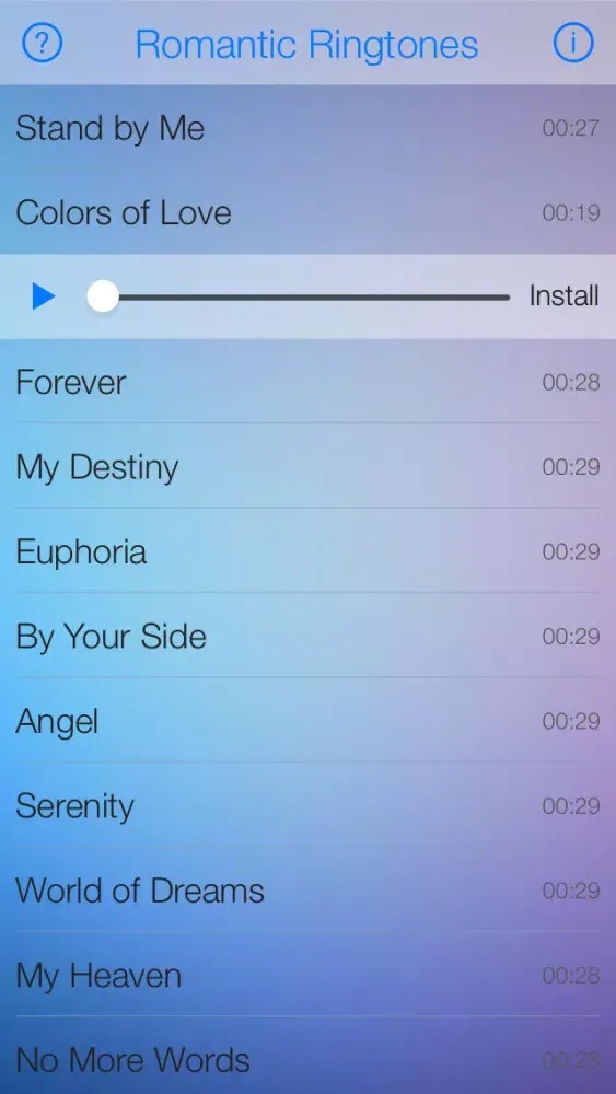 "Romantic Music" Ringtones應用截圖