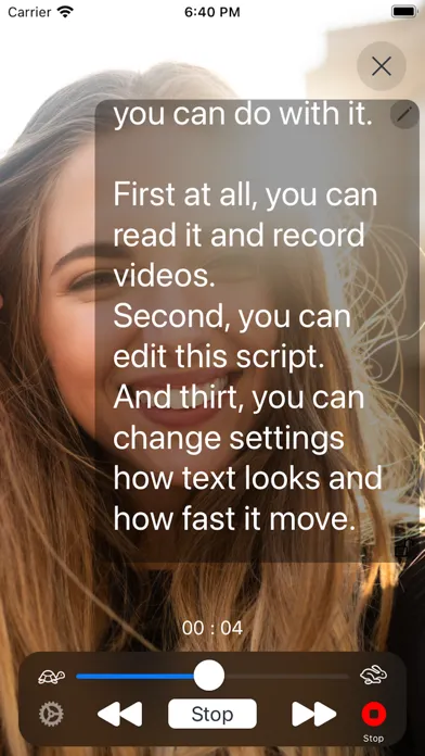 Teleprompter & Recording Screenshots