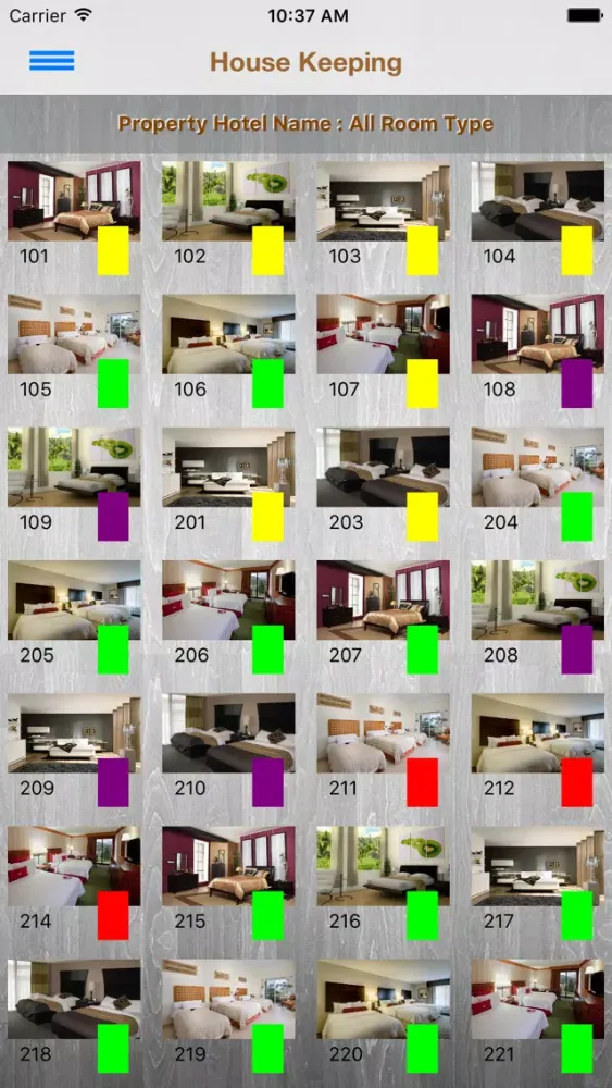 Tangkapan layar iHotelligence HouseKeeping