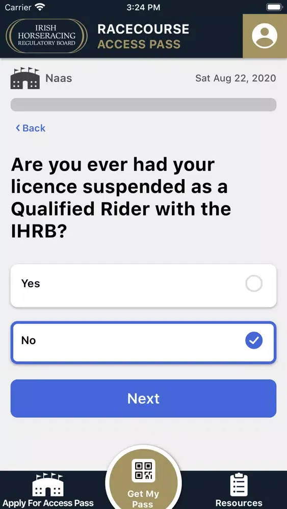 Capturas de pantalla de IHRB- Racecourse Access Pass