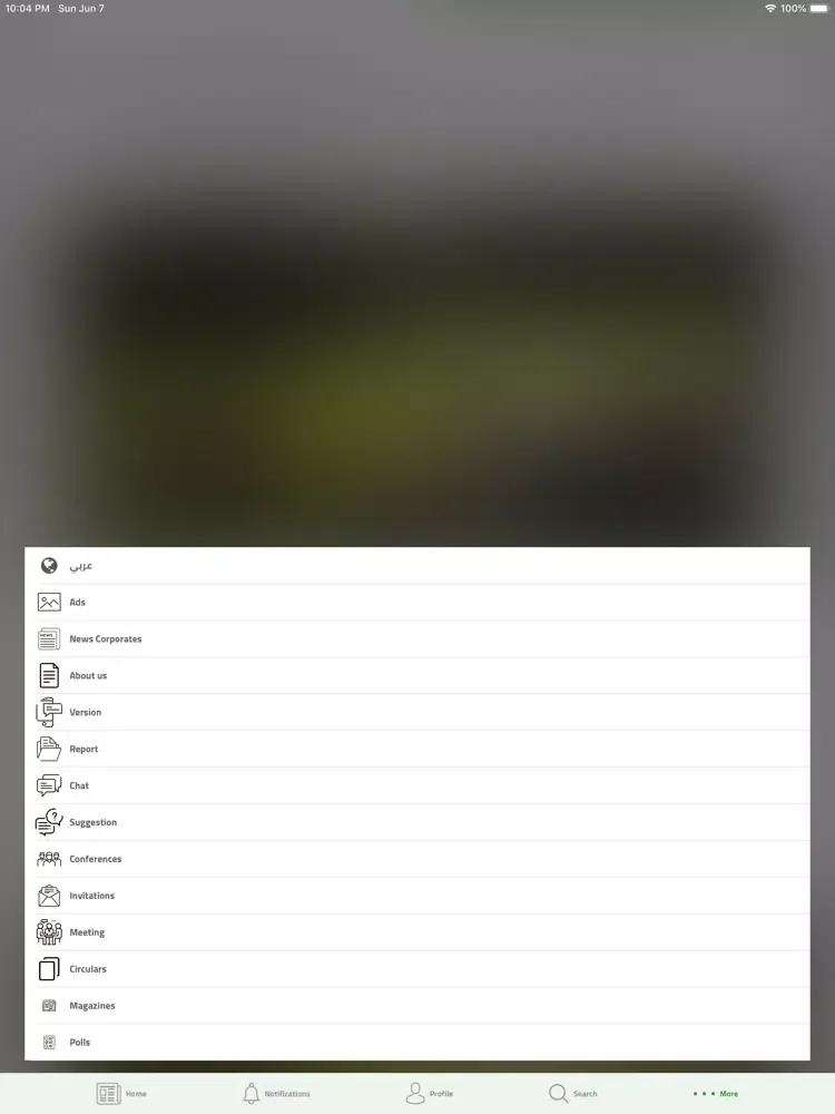 Ảnh chụp màn hình của IICO NABD iPad 