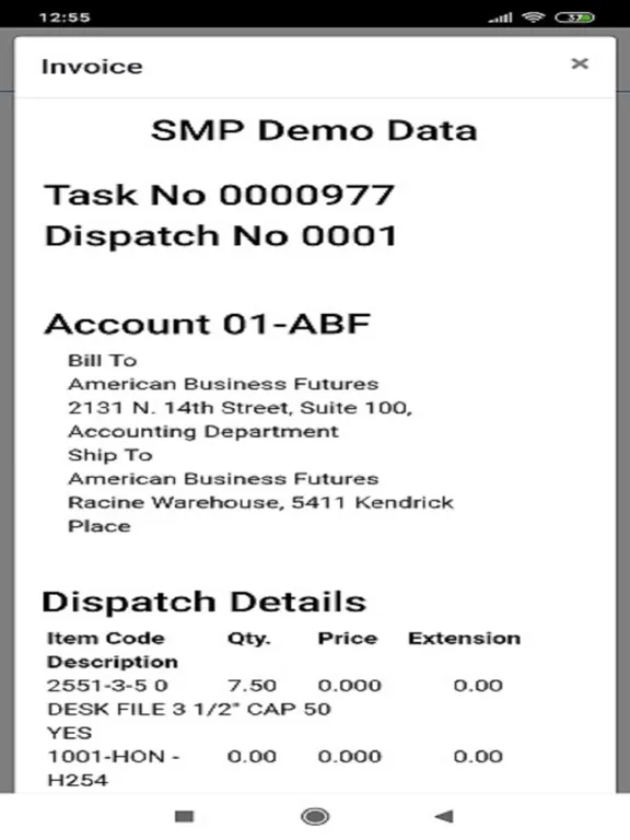 Capturas de pantalla de Sage100 Field Service iPad 
