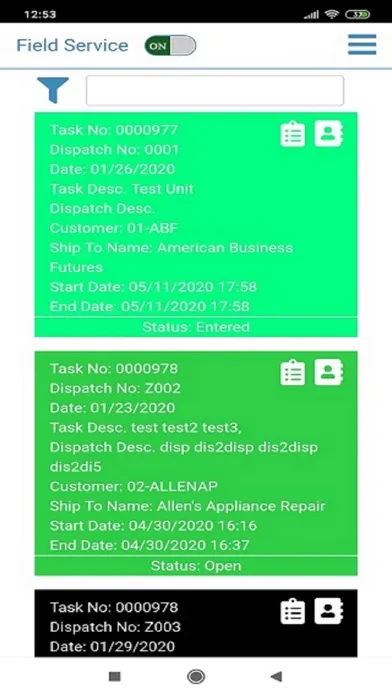 Capturas de pantalla de Sage100 Field Service