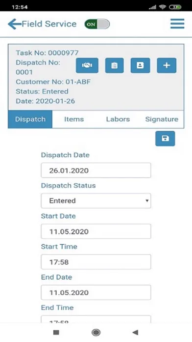 Capturas de pantalla de Sage100 Field Service