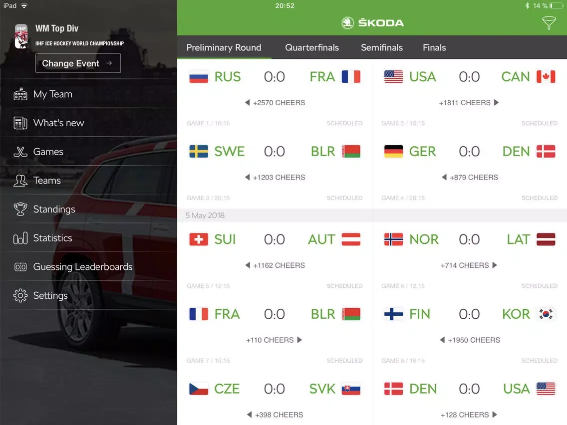 2019 IIHF powered by ŠKODA iPad 应用截图