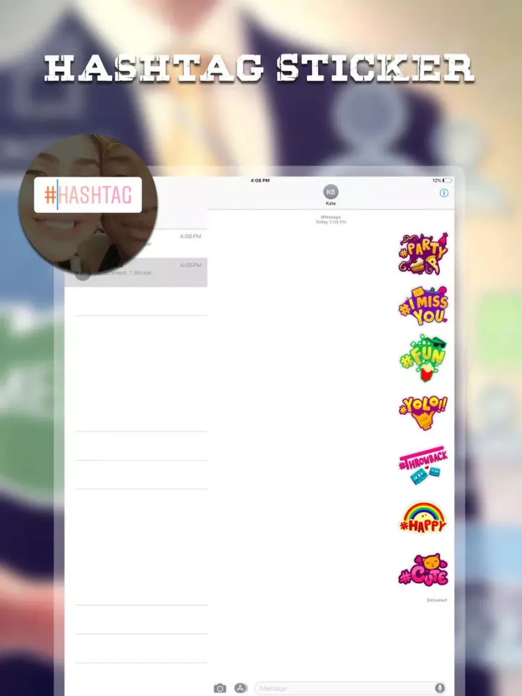 Hashtag Stickers for iMessage iPad  Screenshots