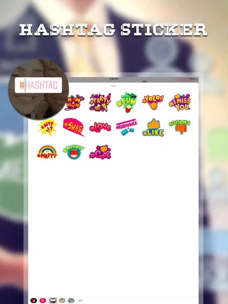 Hashtag Stickers for iMessage iPad  Screenshots