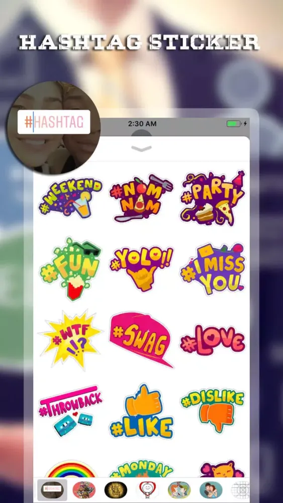 Hashtag Stickers for iMessage Screenshots