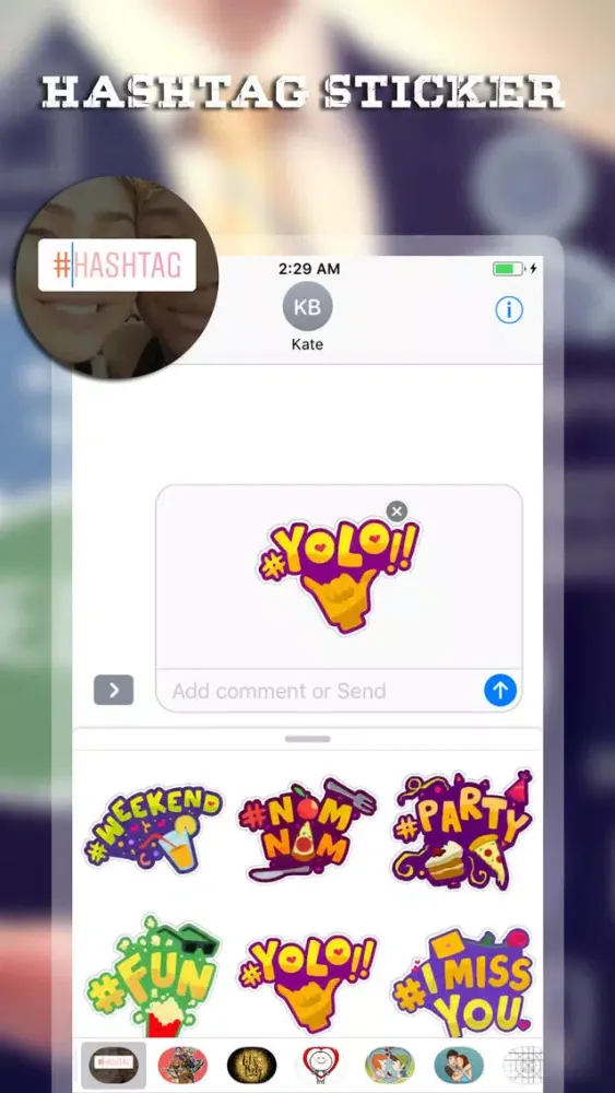 Hashtag Stickers for iMessage Screenshots