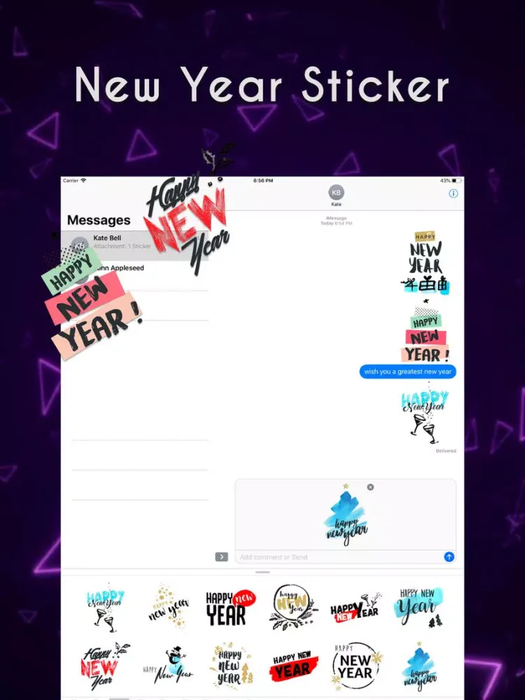 Скриншоты Happyy New Year Sticker iPad 