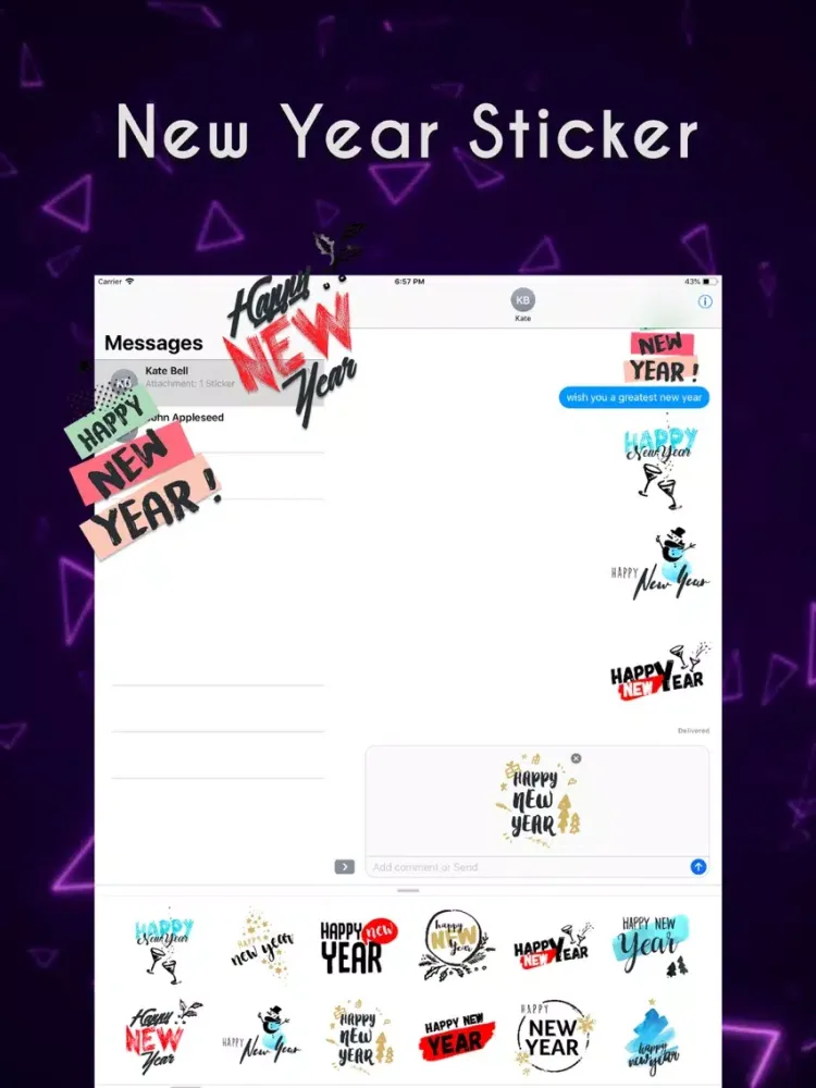 Скриншоты Happyy New Year Sticker iPad 