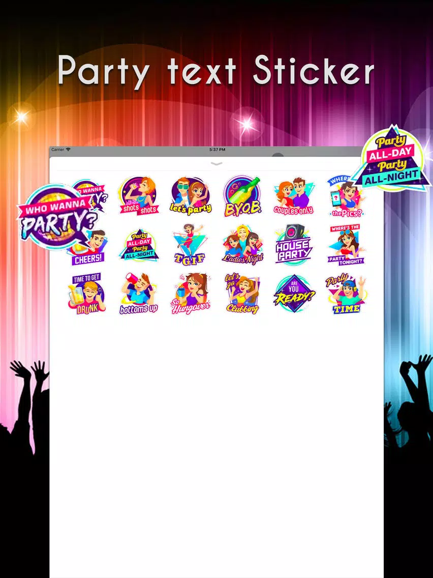Capturas de tela do Party Text Stickers iPad 