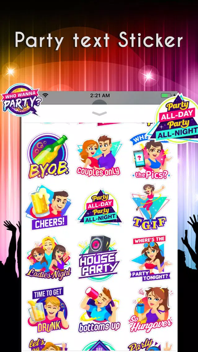 Capturas de tela do Party Text Stickers