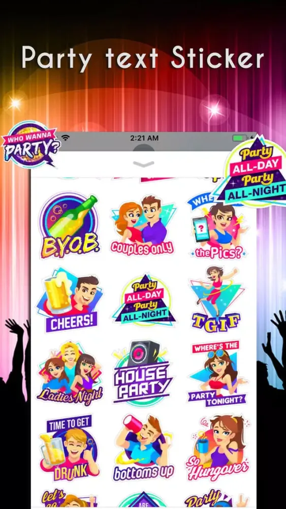 Party Text Stickers スクリーンショット