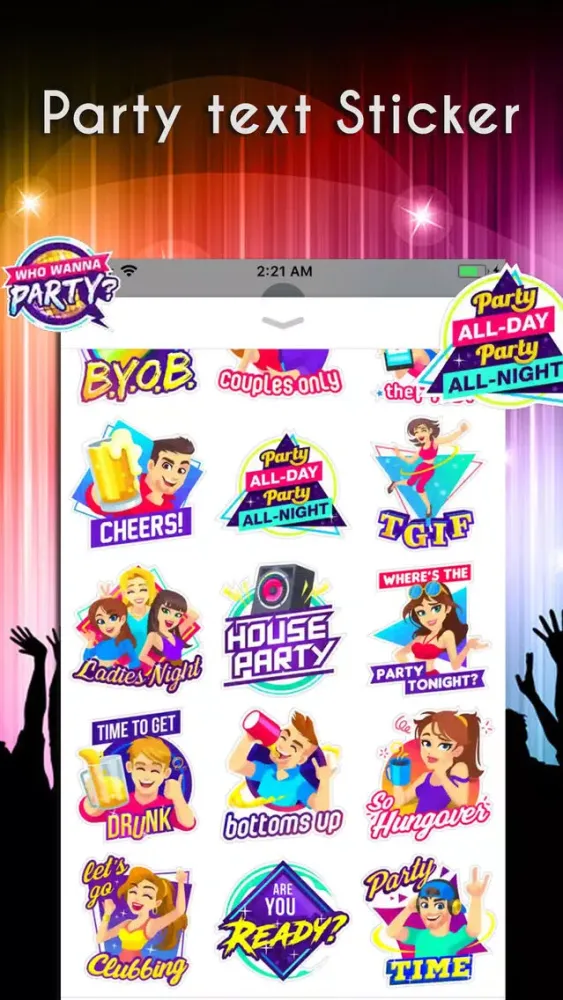 Party Text Stickers スクリーンショット