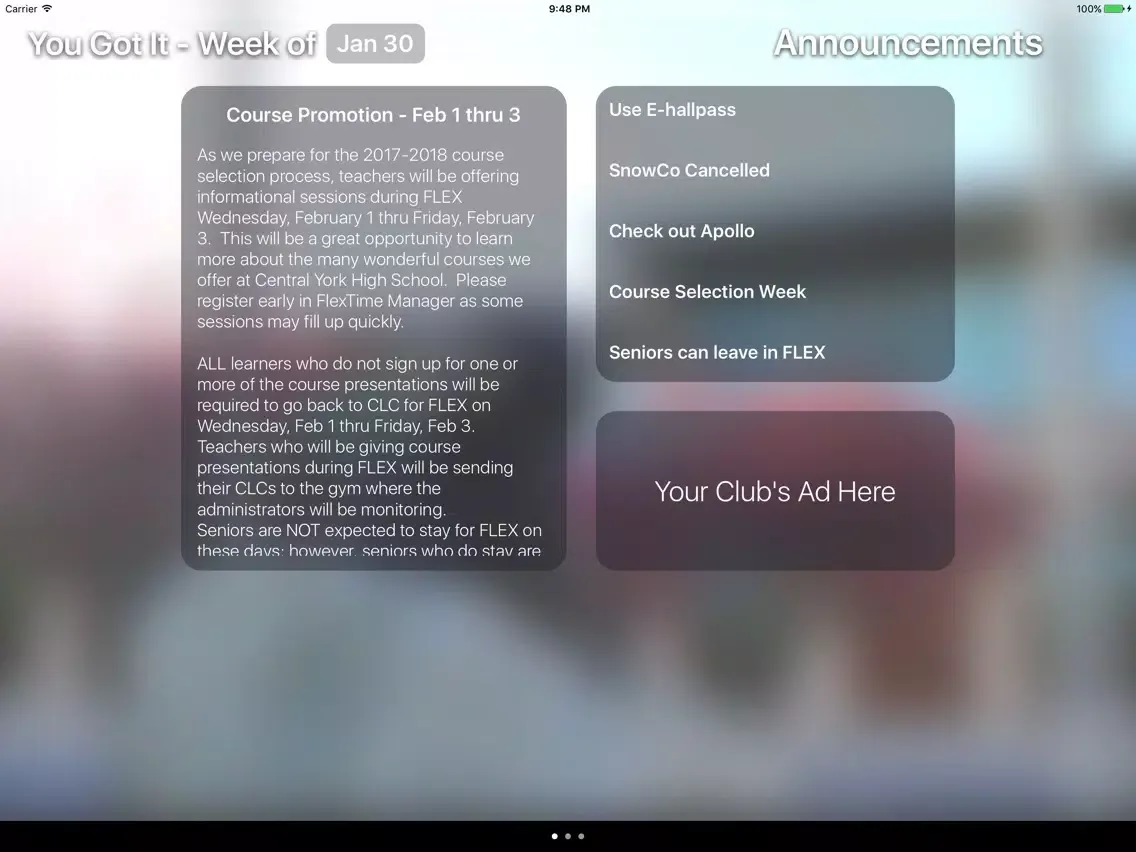 Central York High School iPad  Screenshots