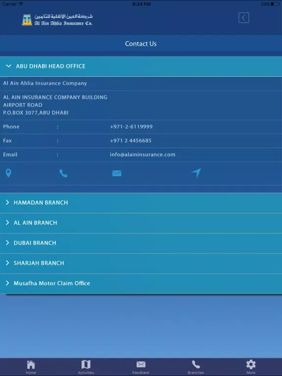 AlAin Ahlia Insurance Company iPad  Screenshots