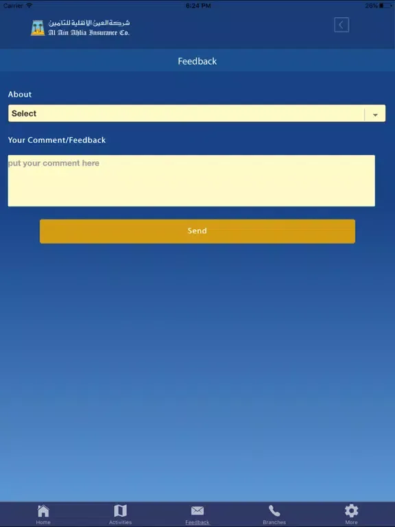 AlAin Ahlia Insurance Company iPad  Screenshots