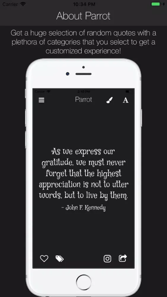 Capturas de tela do Parrot - Motivational Quote