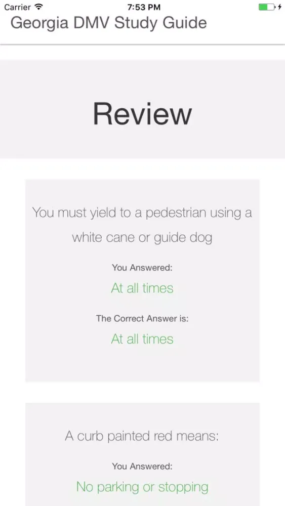 Capturas de pantalla de Georgia DMV Study Guide