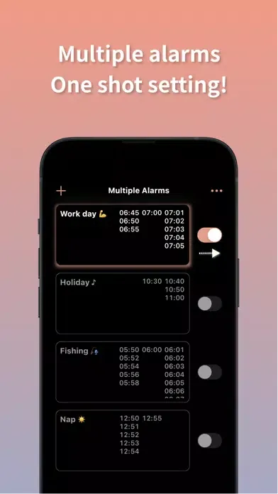 Tangkapan skrin Multiple Alarms - Easy Setting