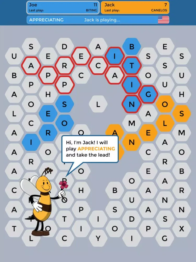 Zrzuty ekranu Wordy Bee - Find Words,Claim Tiles,Play Friends iPad 