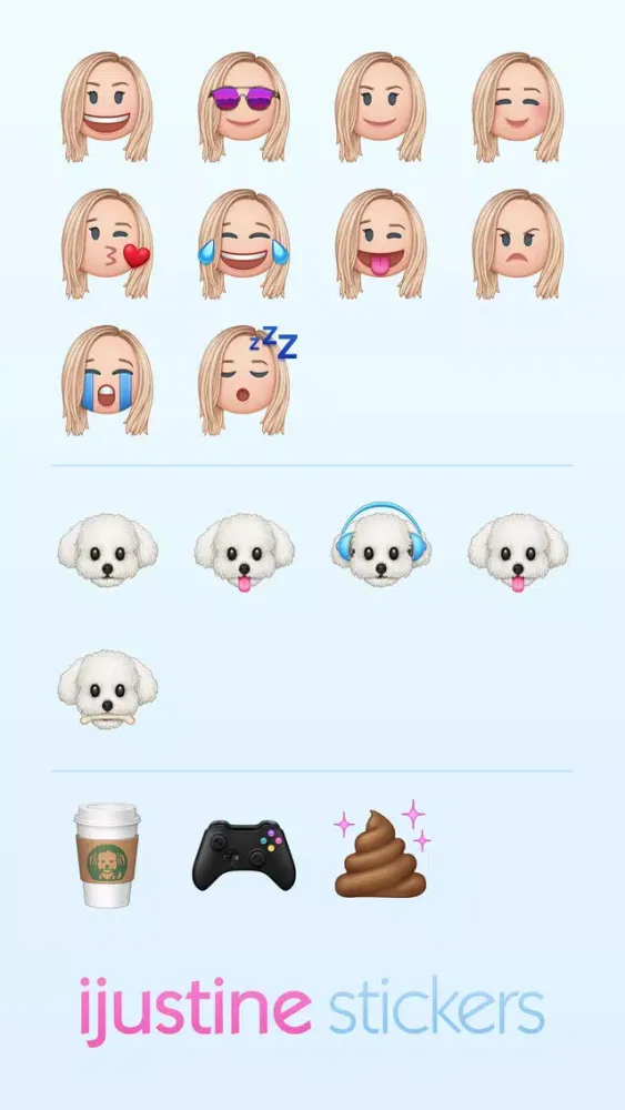Zrzuty ekranu iJustine Stickers