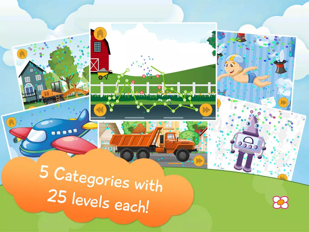 Kids Vehicles Connect the Dots Game iPad 應用截圖