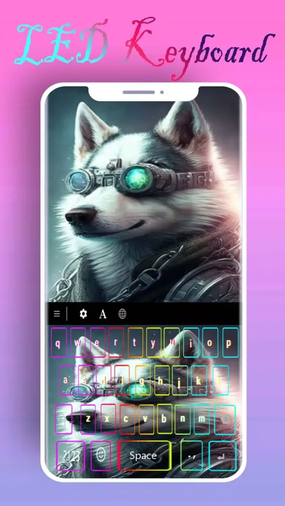 Siberian Husky Neon Led Theme Screenshots