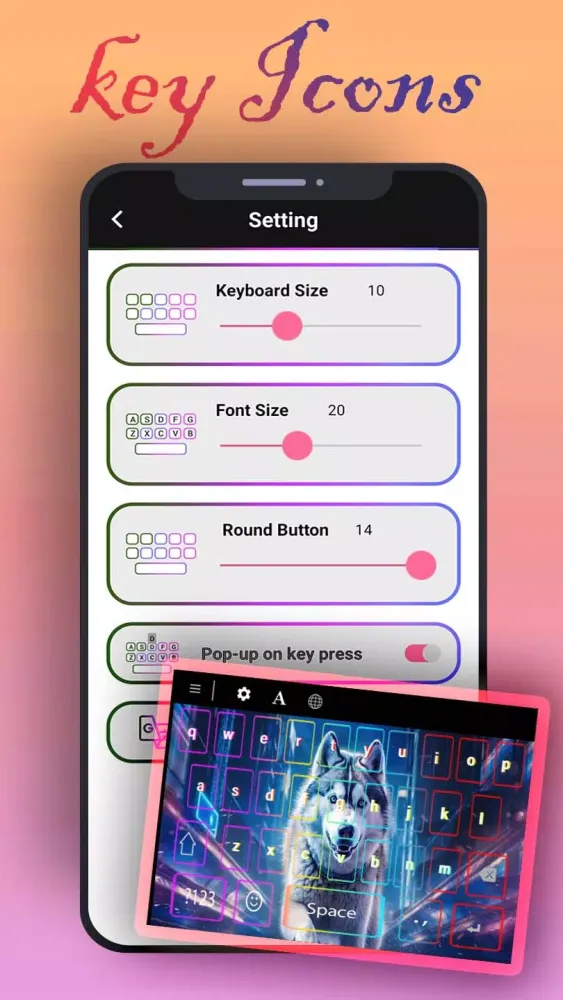 Siberian Husky Neon Led Theme Screenshots