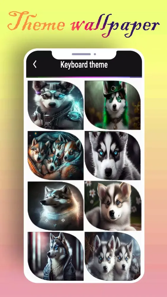 Siberian Husky Neon Led Theme Screenshots
