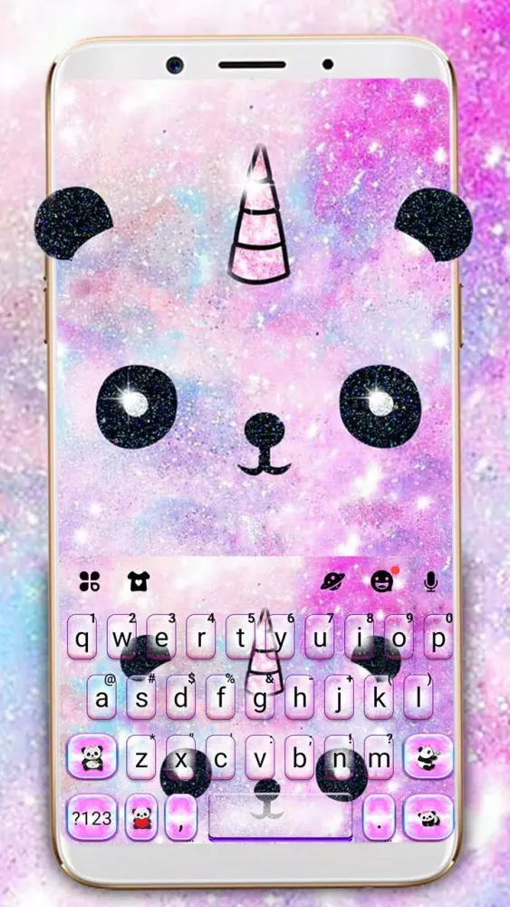 ภาพหน้าจอของ Galaxy Panda Unicorn Theme