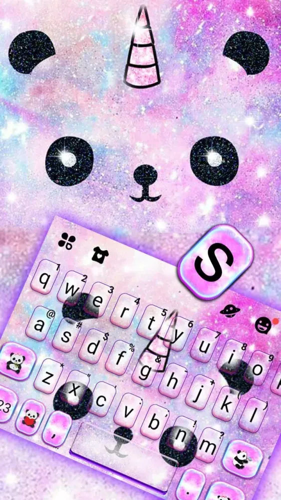 ภาพหน้าจอของ Galaxy Panda Unicorn Theme