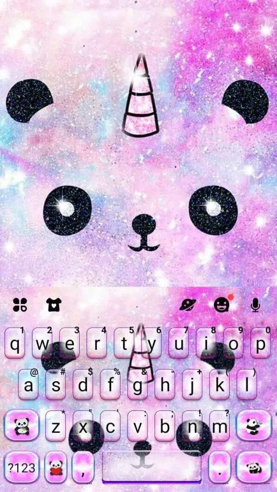 ภาพหน้าจอของ Galaxy Panda Unicorn Theme