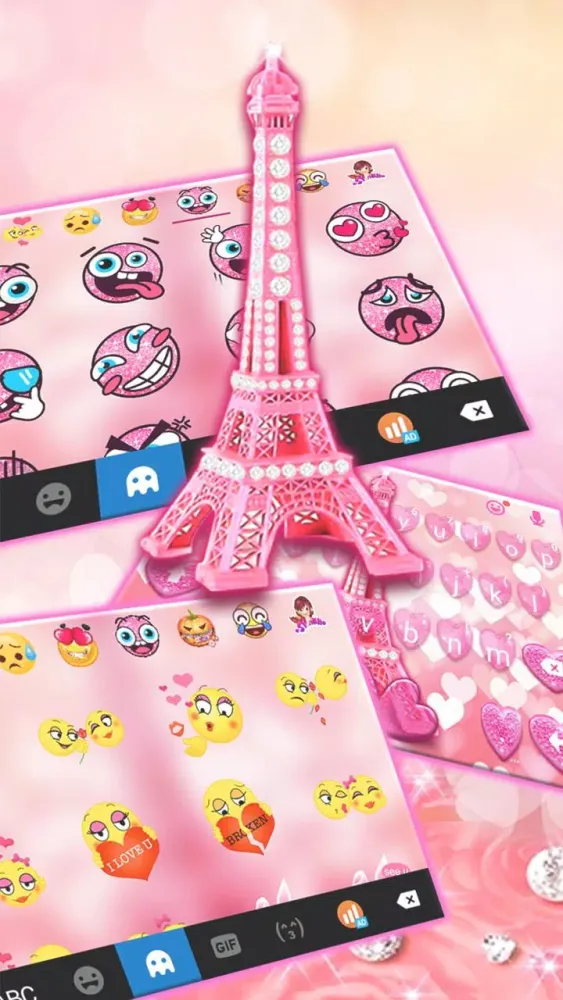 Love Paris Heart Theme Screenshots