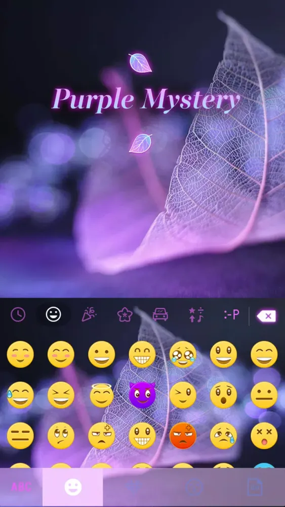 Purple Mystery Emoji Keyboard Screenshots